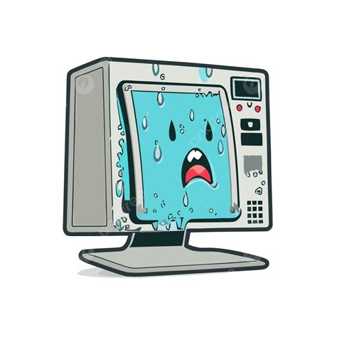 Una Ilustración De Una Computadora Triste Vector Png Diseño De