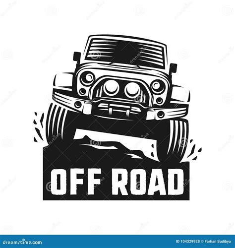 Off Road Suv Car Monochrome Template For Labels Emblems Badges Or