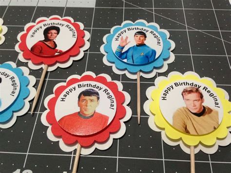 Star Trek Party Custom Cupcake Toppers Set Of 12 Personalized