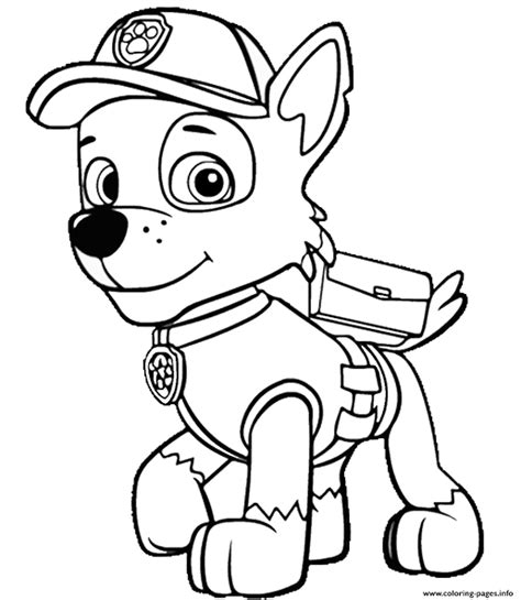 Paw Patrol Coloring Page For Kids Of A Cute Cartoon Colour Drawing Hd