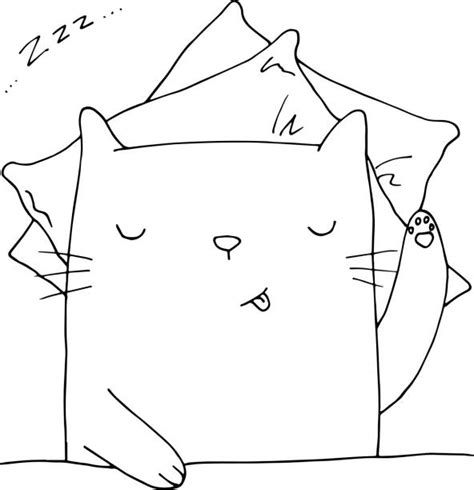 100 Cat Sleeping And Snoring Vector Illustration Illustrations