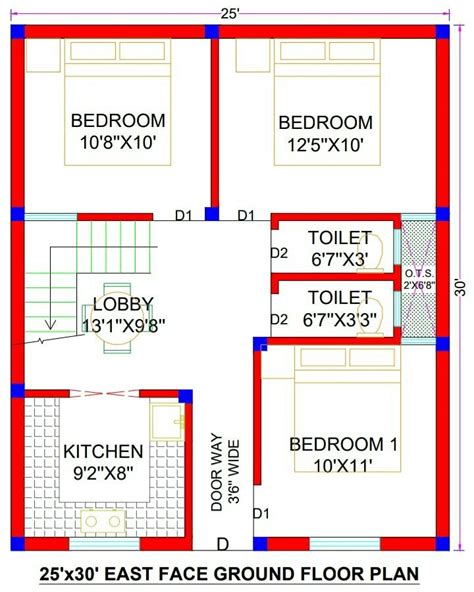 25x30 House Plans 25x30 House Plans East Facing 750 Sq Ft House