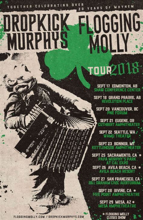 Dropkick Murphys And Flogging Molly Announce Summer 2018 Co Headlining Tour Dates Mxdwn Music