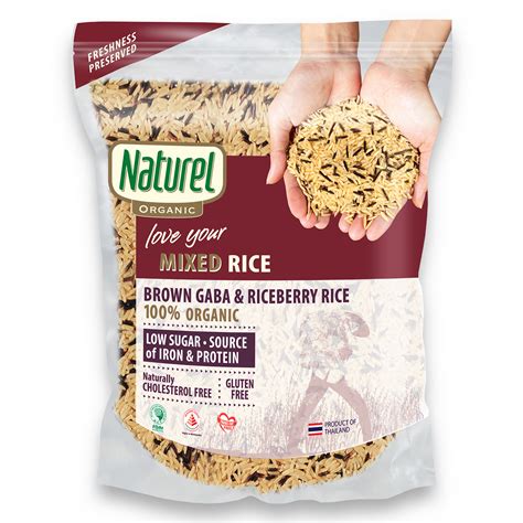 Naturel Organic Brown Gaba And Riceberry Rice Naturel