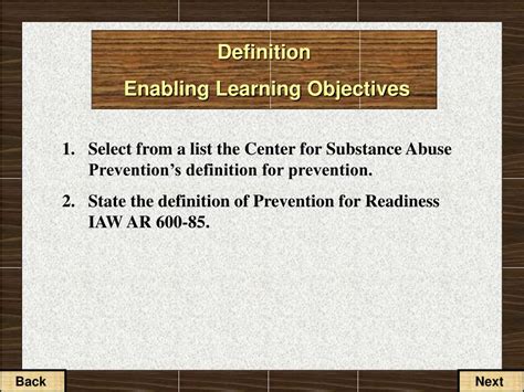 Ppt Definition Enabling Learning Objectives Powerpoint Presentation