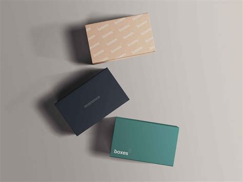 top view box packages mockup psd