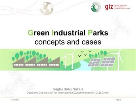 Green Industrial Parks Concepts And Cases