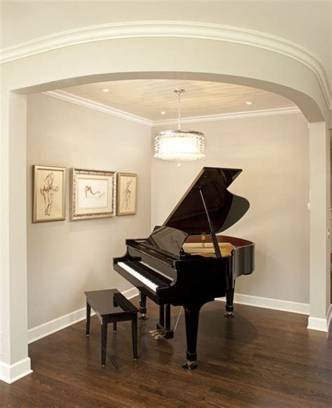 The piano is a family heirloom and the very first point you see when you stroll into our house. Small space, baby grand piano. Good view for visualization ...