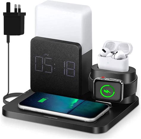 Chulovs Wireless Charger 3 In 1 Fast Charging Station With Digital