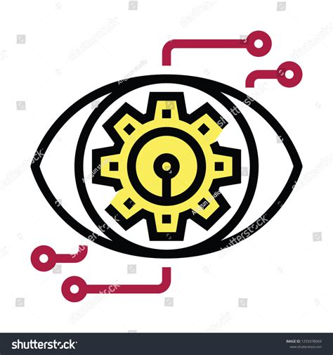 Robot Eye Intelligence Icon Stock Vector Royalty Free 1255978069
