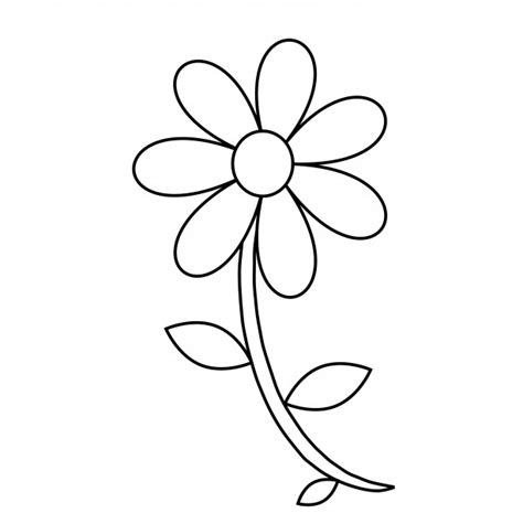 The adorable daisy on this coloring sheet is guaranteed to make your little one smile as he adds some bright color to it. Flower Outline Coloring Page Free Stock Photo - Public ...