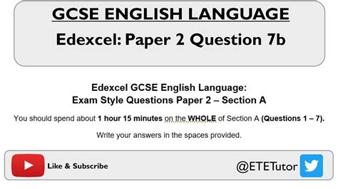 gcse english language paper  section  question  edexcel revision  youtube