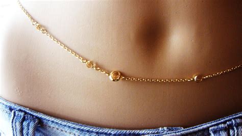 Sana Belly Chain K Gold Plated Belly Chain Body Jewelry Etsy Body
