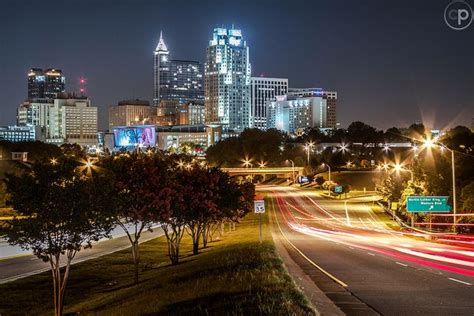 Downtown Raleigh Nc Skyline At Night Beautiful Places To Visit