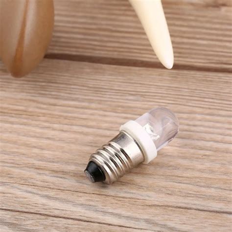 Durable E10 Led Screw Base Indicator Bulb Cold White 6v Dc High Bright