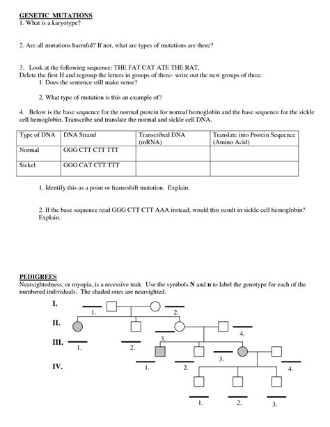 We all start out our lives with some mutations. 18 Best Images of DNA And Genes Worksheet - Chapter 11 DNA ...