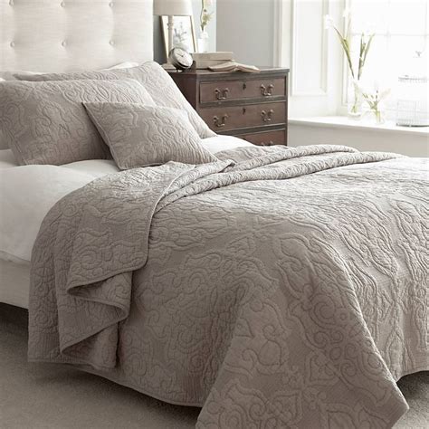 kingston taupe quilted bedspread taupe cotton bedspread