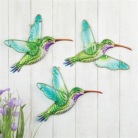 Glass Hummingbird Wall Art Set Of 3 Collections Etc