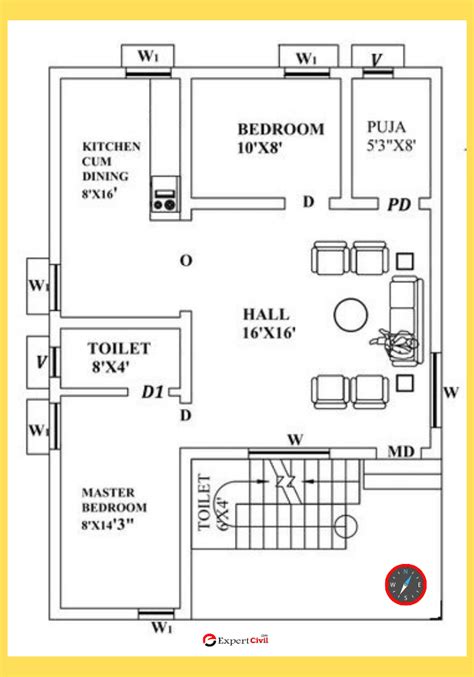 2 Bedroom House Plan As Per Vastu