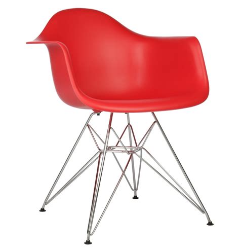 The eiffel leg dsr side chair is certainly one of the most recognizable of the eames fiberglass side chairs, released to the market in 1951. Eames Style DAR Molded Red Plastic Dining Armchair with ...