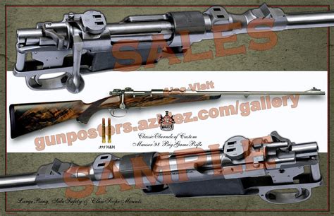Mauser 98 Oberndorf Custom Bolt Action Rifle Poster 11 X 17 Ebay