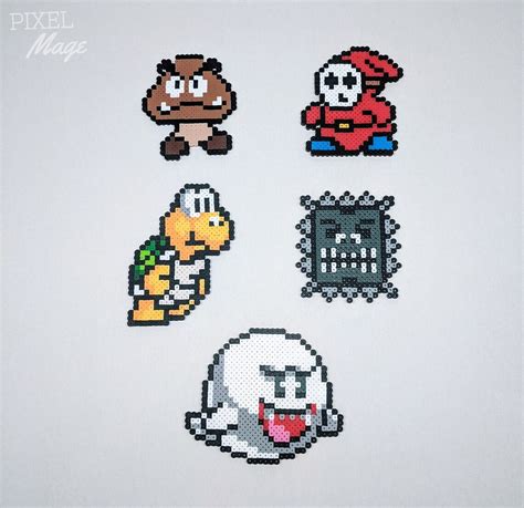 Super Mario Enemigos Perler Bead Figuras Koopa Troopa Boo Etsy