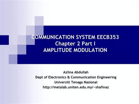 Ppt Communication System Eecb353 Chapter 2 Part I Amplitude