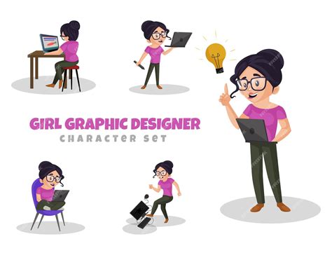 Premium Vector Cartoon Illustration Of Girl Graphic Designer