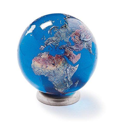 1 Inch Diameter 5 In A Pouch Blue Earth Marble With Natural Earth Continents Recycled Glass
