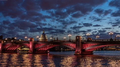 London City Landscape Night Cathedral River Thames Wallpapers Hd