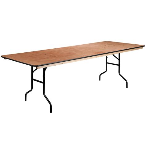 Flash Furniture 8 Foot Rectangular Wood Folding Banquet Table With