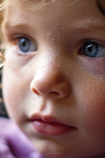 Premium AI Image A Close Up Macro Shot Of A Cherubic Baby Face