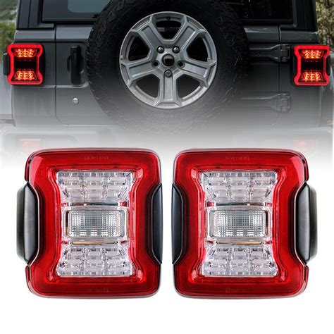 18 19 Jeep Wrangler Jl Red Led Tail Lights Amoffroad Free Shipping