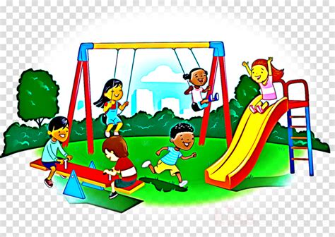 Kids Playing In The Park Clipart