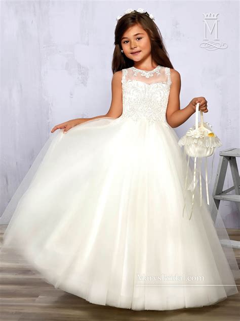 A white dress with a sash in the same color as your bridesmaid dresses is a classic option. Angel Flower Girl Dresses | Style - F575 in Ivory, White Color