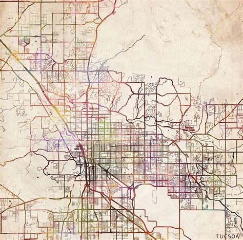 Tucson Map Posters By Mapmapmaps Redbubble