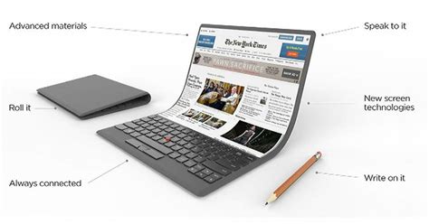 Notebookjournal de→en single review, online available, long, date: Lenovo: Laptop mit flexiblem Display als Konzept gezeigt ...