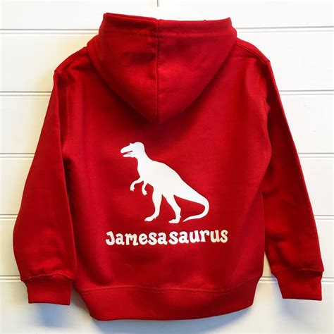 Childs Personalised Dinosaur Hoodie By Simply Colors