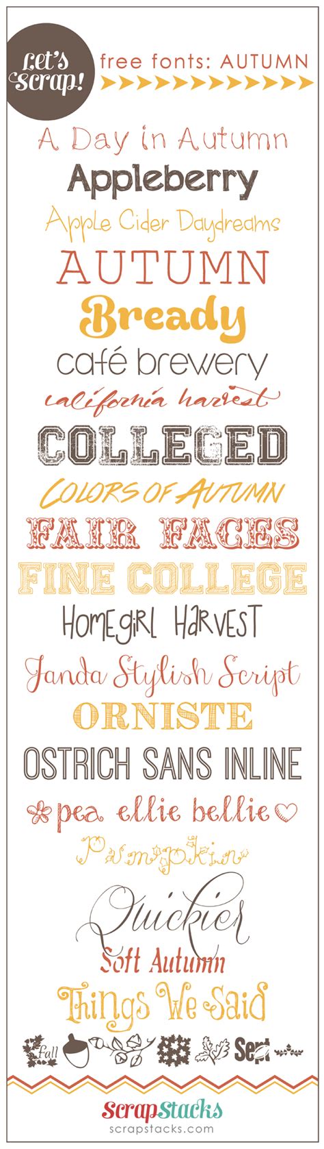 Free Autumn Fonts Scrapbook Fonts Fonts Fancy Fonts