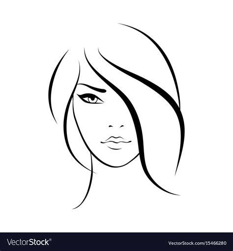 Beautiful Woman Face Icon Royalty Free Vector Image