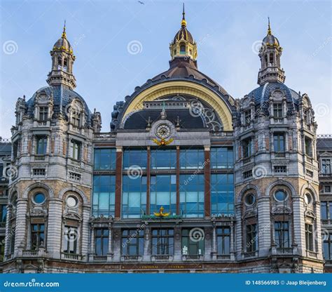 The Central Station Building Of Antwerp City Historical And Classic