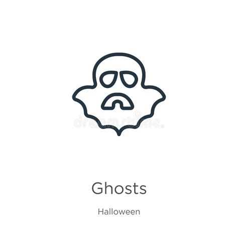 Outline Ghosts Vector Icon Isolated Black Simple Line Element