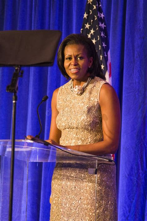 First Lady Michelle Obama Giving A Speech Editorial Photo Image Of