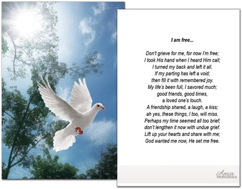 Funeral Memorial Prayer Cards 50 Cards Fpc1016en Dove Select Desired