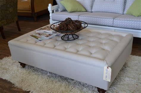 Blue storage ottoman bench tufted footstool grey intended for popular footstool coffee tables view photo 7 of 20. Upholstered coffee table Design Images Photos Pictures