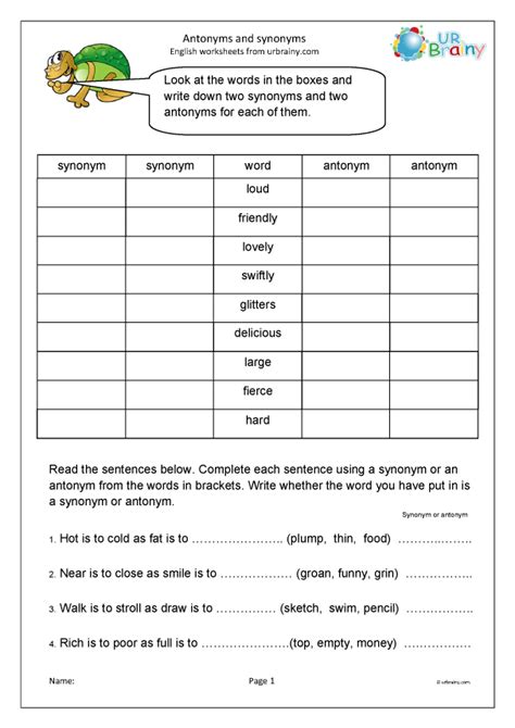 Antonyms Cutting Worksheet Have Fun Teaching Worksheets Library