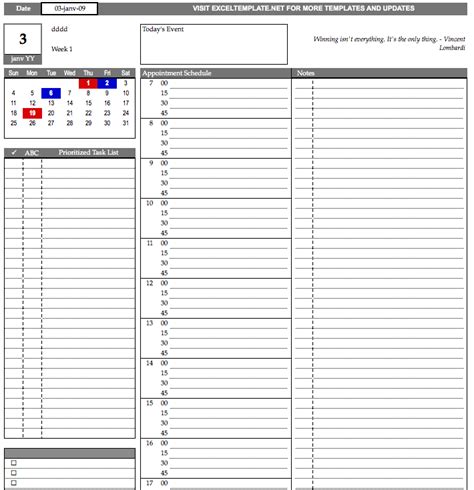 Daily Planner Excel Templates Excel Templates Daily Planner