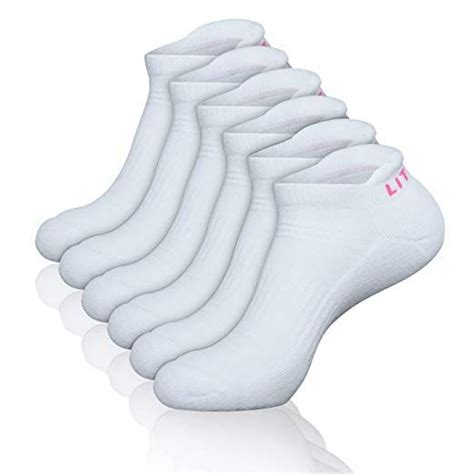 LITERRA Womens 6 Pack Hidden Athletic Cushion Single Tab Running Socks