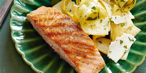 Grilled Salmon With Squash Ribbon Salad Rachael Ray In Season