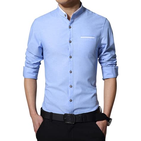 Buy 2017 New Brand Mens Casual Shirt Long Sleeve